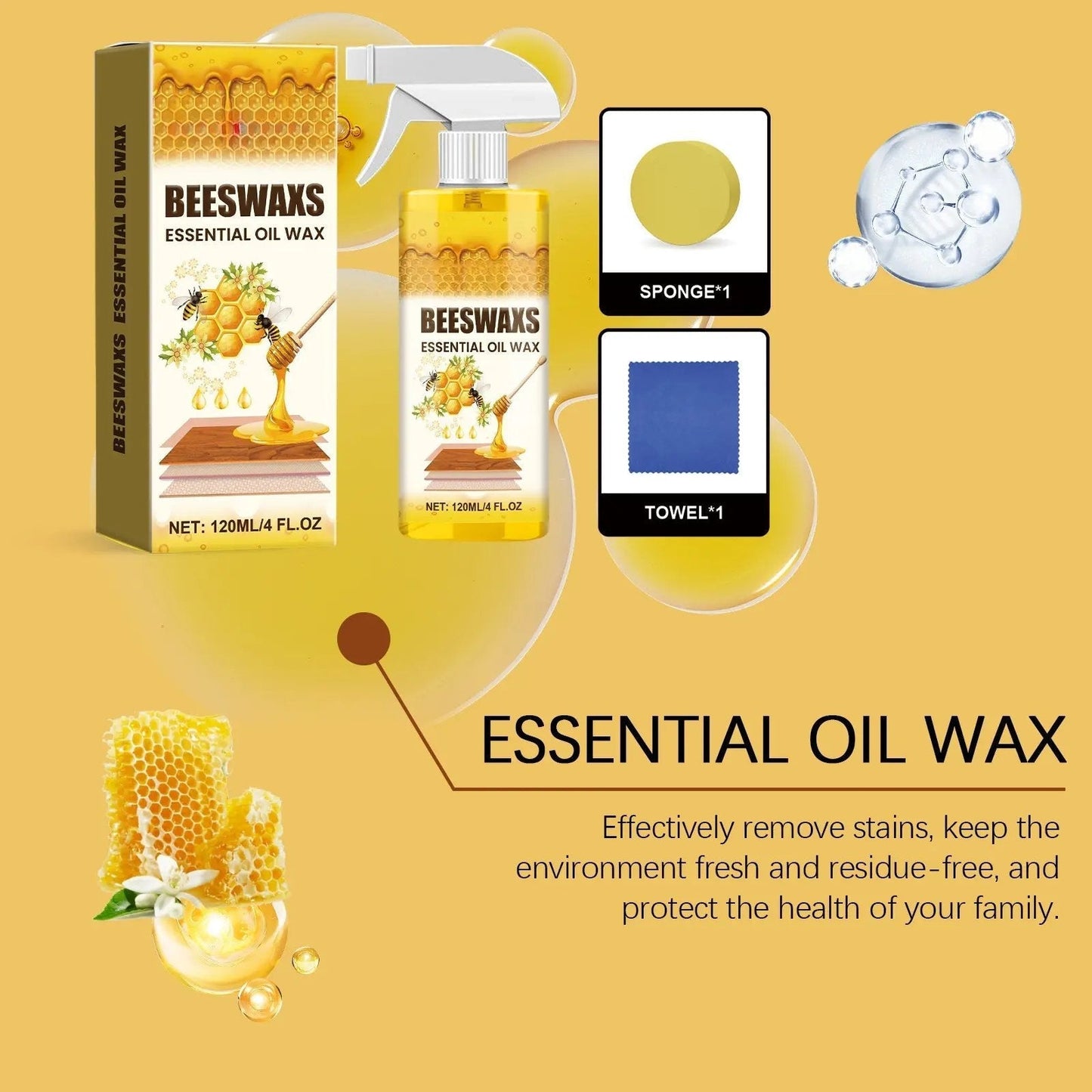 Revive & Shine: All-Natural Beeswax Wood Care Spray